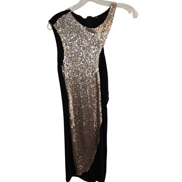 Women's Dress Medium M Black Formal Short Sequins Sleeveless Misses Size 10 12 - Picture 1 of 8
